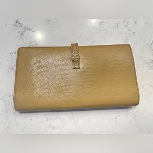 Chanel Long Wallet with Clasp Closure